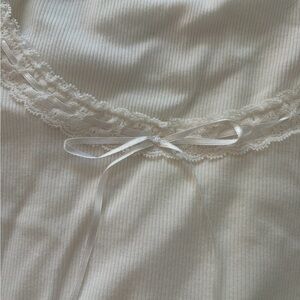 Women’s Lace-Trim Ribbed Long Sleeve